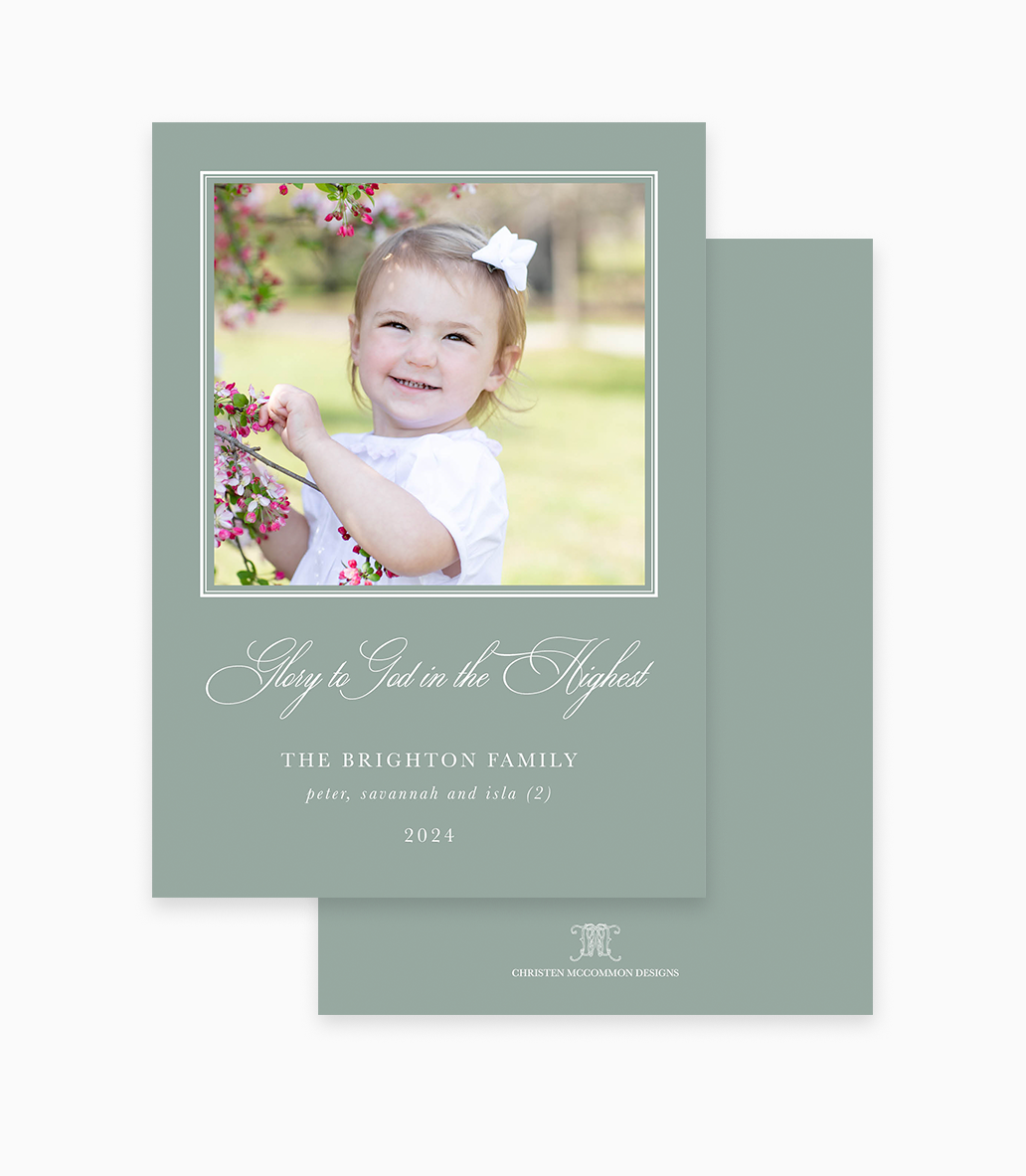 Classic Border II Holiday Card - Christmas Blessings
