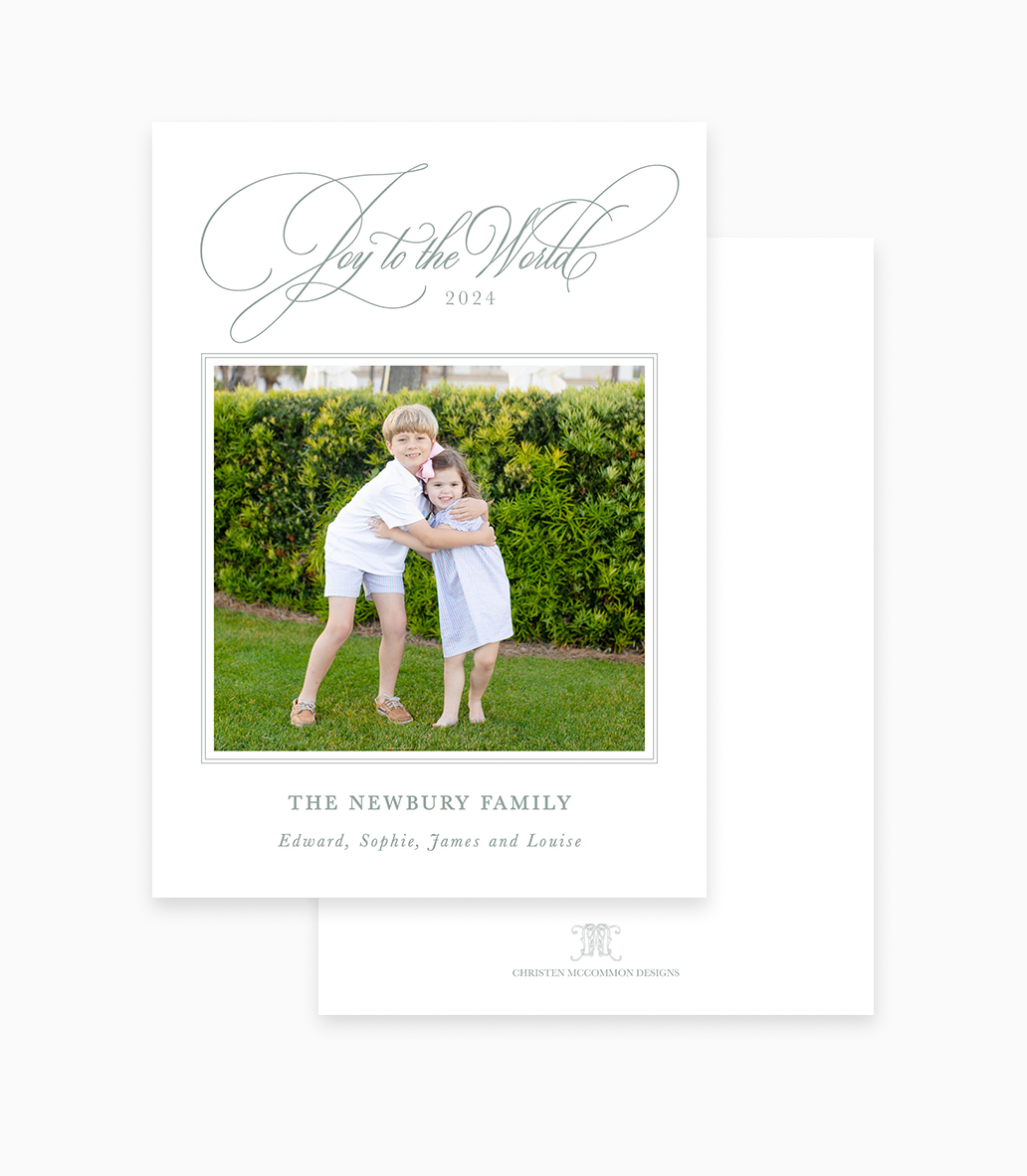 Classic Border II Holiday Card - Joy to the World