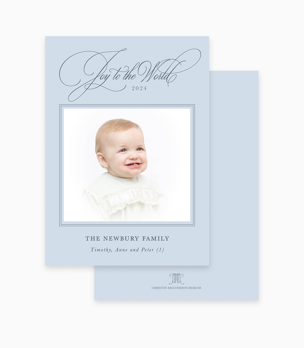 Classic Border II Holiday Card - Joy to the World