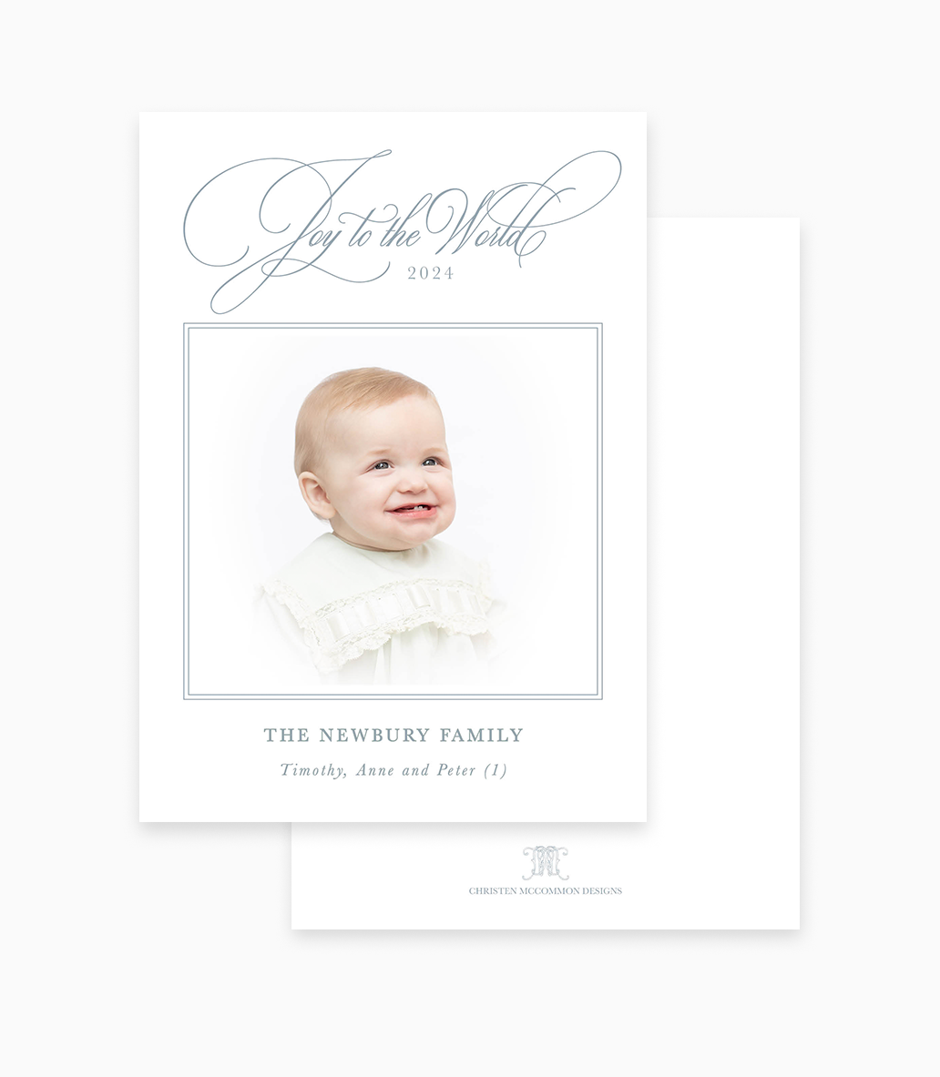 Classic Border II Holiday Card - Joy to the World