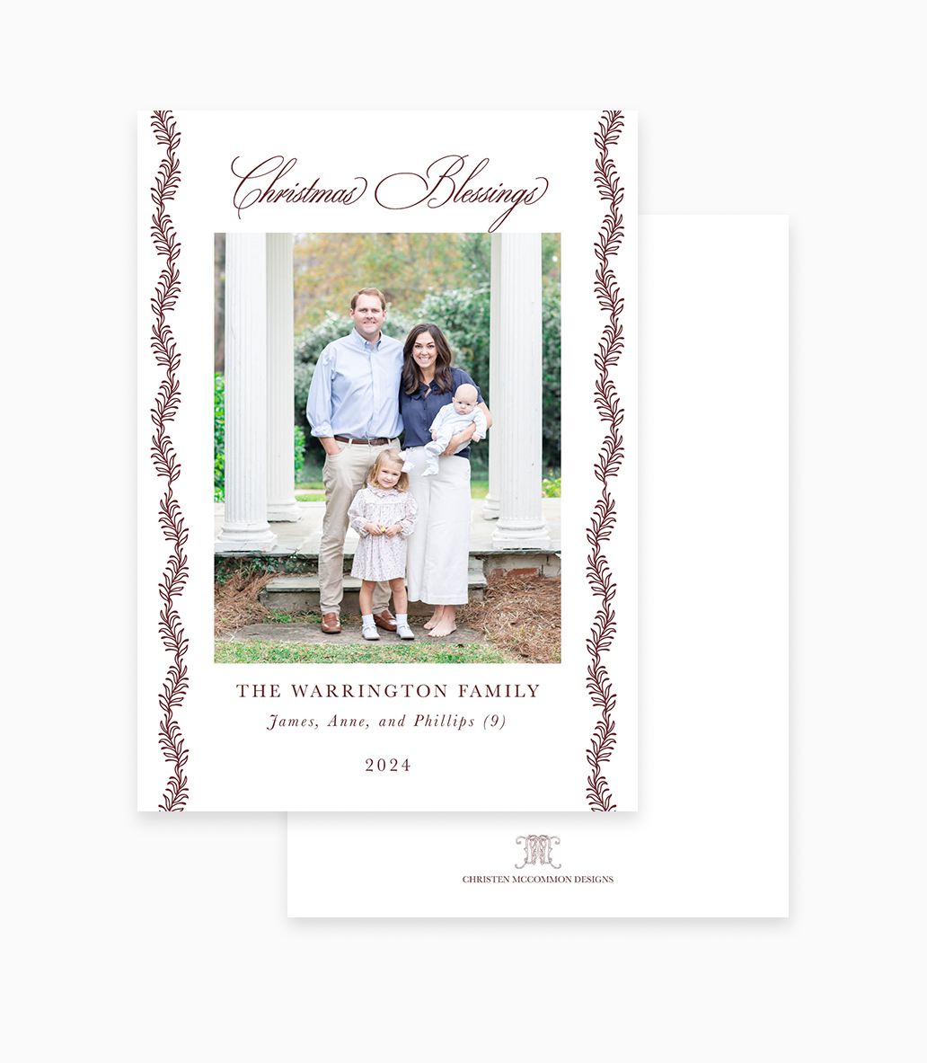 Scrolling Botanical I Holiday Card
